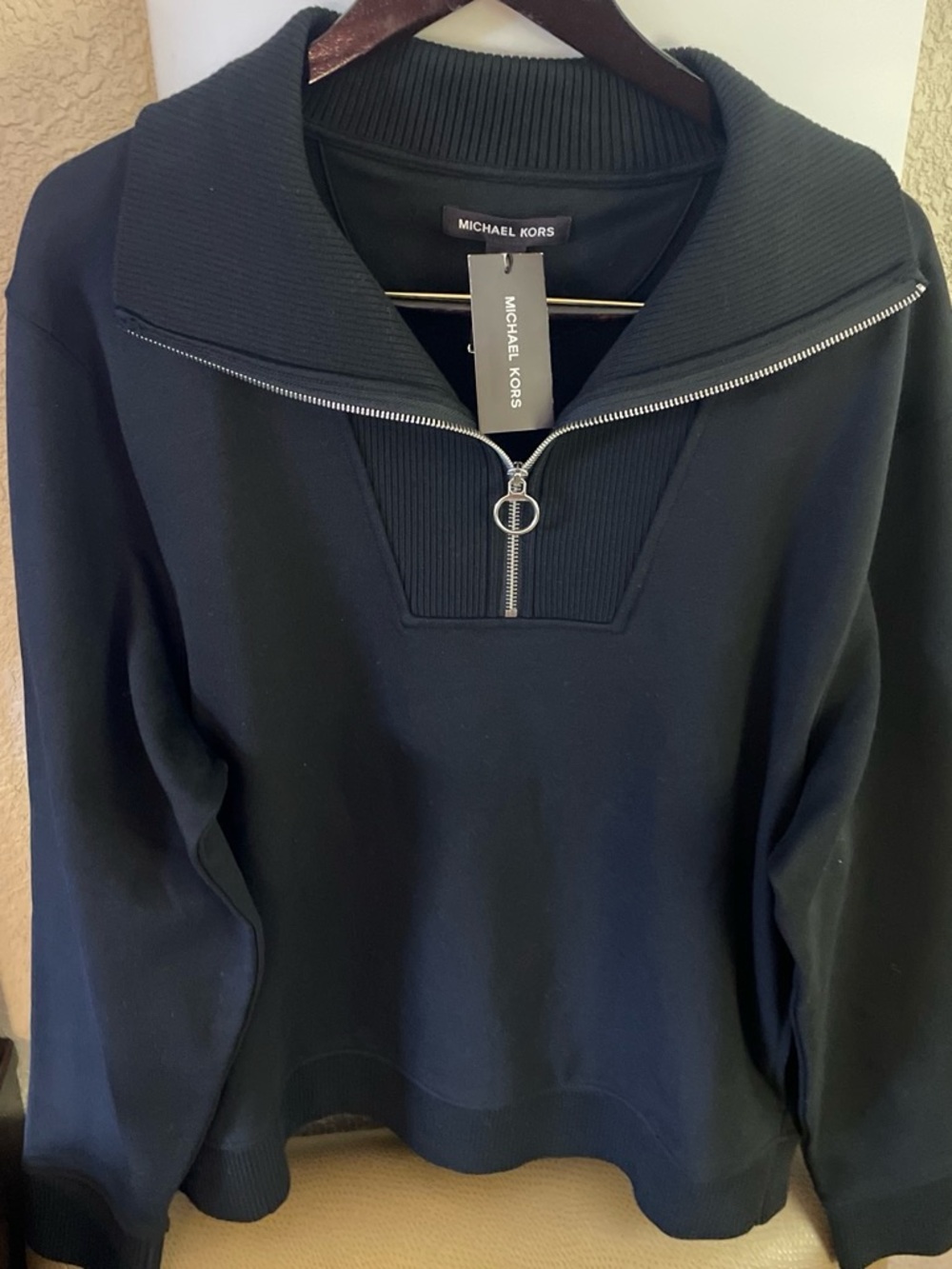 Michael Kors Men's Dark Navy Quarter-Zip Pullover